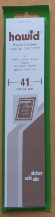 (image for) Hawid Stamp Mounts - Black 41mm x 210mm Strips